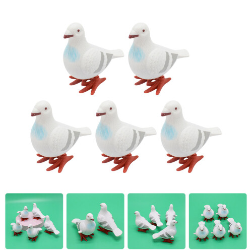 5Pcs Wind-Up Pigeon Toy For Kids Interactive Desktop Decor 2