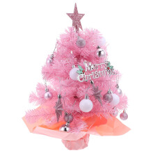 Tabletop Christmas Tree: 2Ft Mini Artificial With Lights, Pink