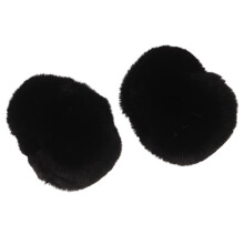 One Pair Fuzzy Arm Warmers: Black Faux Wrist Cuffs For Women