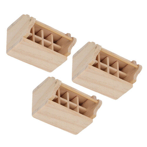 3 Pcs Miniature Wooden Toolbox Model Decor Ornaments