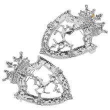 4Pcs Silver Vintage Crown Brooch Pin for Men Suit Retro Shield Lapel