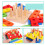 2 Set Legno Geometrici da Impilare e Ordinare per Bambini 1