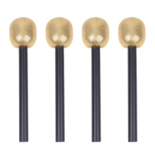 4Pcs Simulated Microphones Plastic Fake Mic Playthings Golden