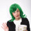 Set Parrucche Cosplay Verde Corto Bob Con Sciarpa Per 4