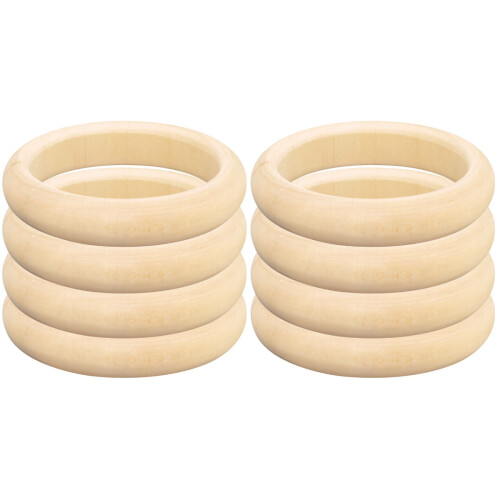 8 Pcs Diy Wood Bangles Smooth Unfinished Bracelets Circles 1