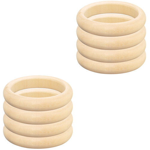 8 Pcs Diy Wood Bangles Smooth Unfinished Bracelets Circles 2