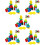 5 Sets Wooden Sorting Stacking Montessori Toys Color Shape Recognition 8