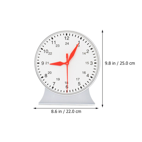 24 Hour Learn To Tell Time Plastic Clock Teaching Aid Educational Toy 1