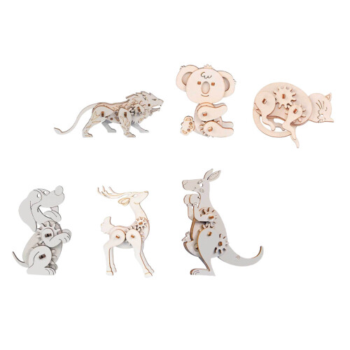 12 Puzzle In Legno Da Assemblare Animali 3D