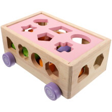 2 Set Auto In Legno Con 18 E A Animali Rosa