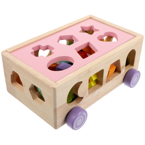 2 Set Auto In Legno Con 18 E A Animali Rosa 1