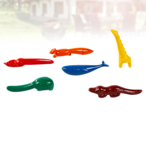 6 Colorate A Cera Forma Animale 6 Con 2