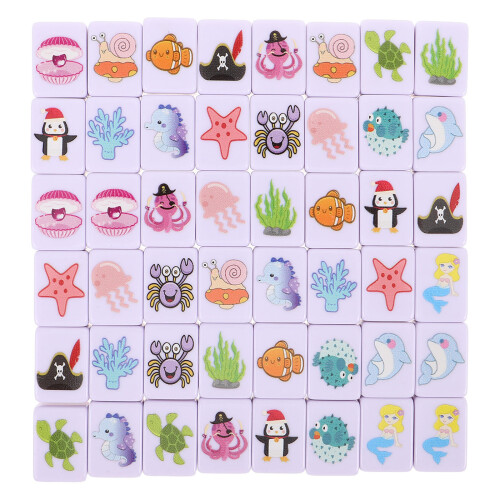 Set Mahjong 48 Tema Mare Animali Per 2 Giocatori