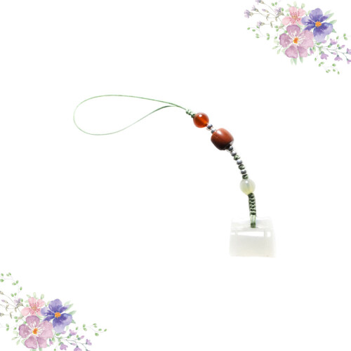 2 Pezzi Lanyard In Chalcedonio Per Telefono Con Staccabile