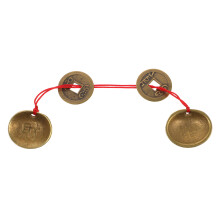 Yin Yang Divinatie Schelp Set Met Messing Kop En Feng Shui Munten