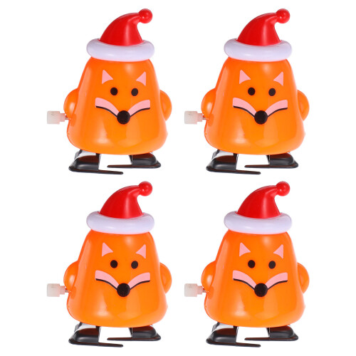4 Stuks Xmas-Thema Windop Speelgoed Fox
