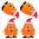 4 Stuks Xmas-Thema Windop Speelgoed Fox 4