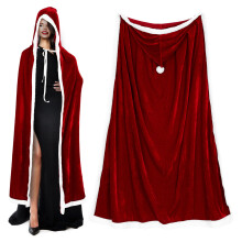 Christmas Cloak Damska Z Kapturem Z Pluszu, Rozmiar M