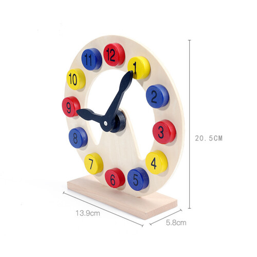 Wooden Clock Sorting Toy Educational Numbers Clock For Toddlers 1