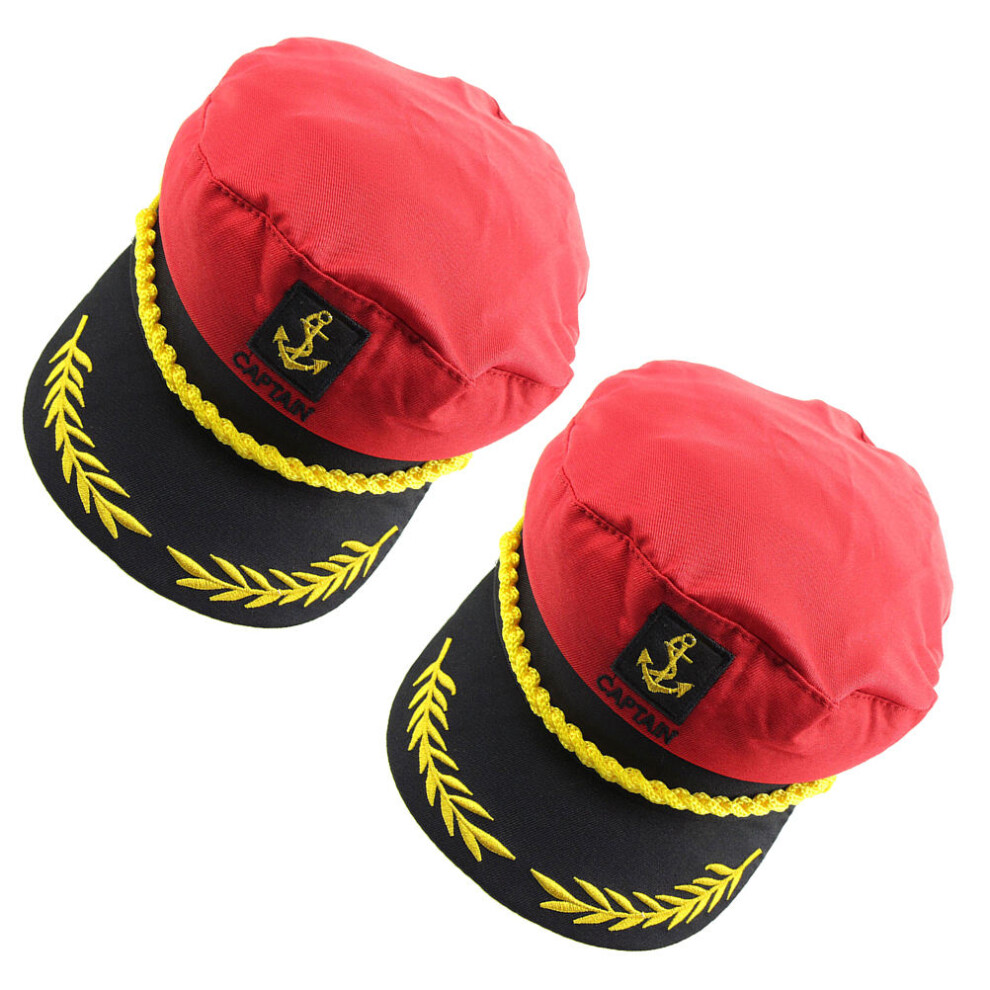 2 Sztuki Kapelusz Kapitana: Marynarski Czapka ŻEglarska Kostiumowa-image
