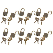 12 Sets Treasure Chest Lock And Key - Mini Metal Padlocks For Games