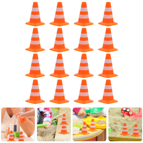 16 Unidades Mini Cone De Trânsito Segurança Decoração 2