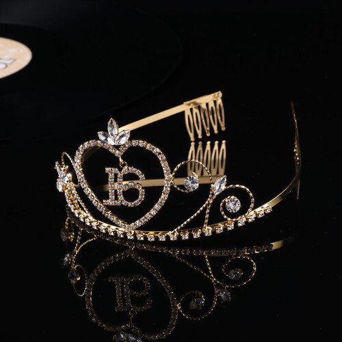 1 Coroa De Strass Número 16 Para Cabeça 2