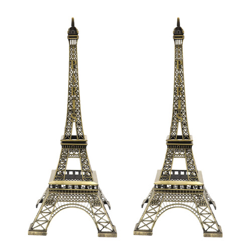 2 Unidades Miniatura Torre Eiffel De Edifício Vintage 1