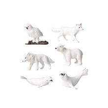 6 Unidades De Animais Árticos Plástico Para Decoração