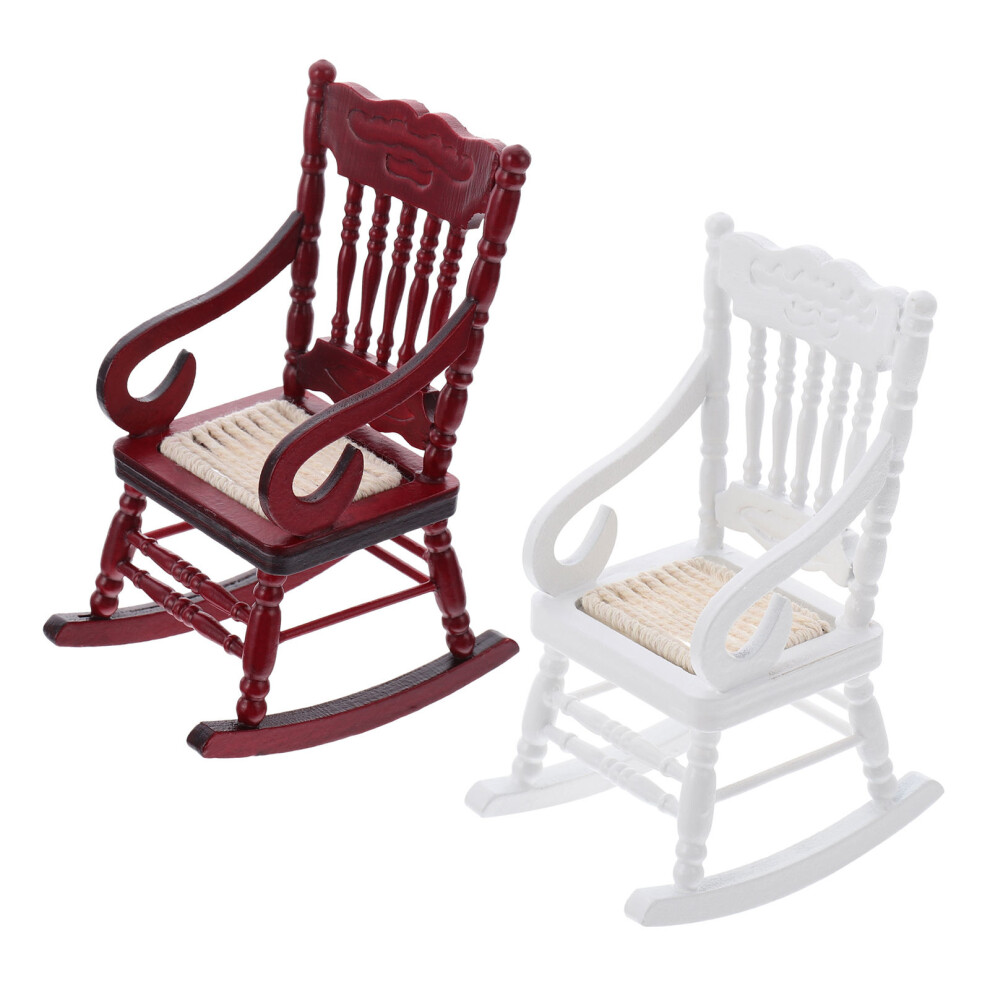 8 Sztuk Mebli Dla Domku Lalek: 1:12 Stolik I Fotel Drewniane-image