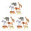 3St Plast Figurer Leksaker Färgglada Sats 10