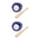 2Set Set Mini Baseball in Legno E PU Pelle Per 4