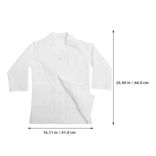2 Sets Kinder Labjas Lange Mouwen Witte Verkleedkleding 2