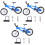 3Sets Blauwe Mini Mtb Fingerfiets Speelgoed Kinderen Desktop Model 4