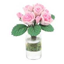 2St Miniatyr Porslins Ros Bonsai För Miniatyrhus