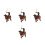 4 Set Statuine Cowboy Western E Decorazione 9