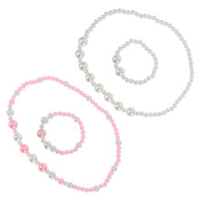 1Sats Flickors Imiterade Pärlor Halsband Och Armband Sats För Fest