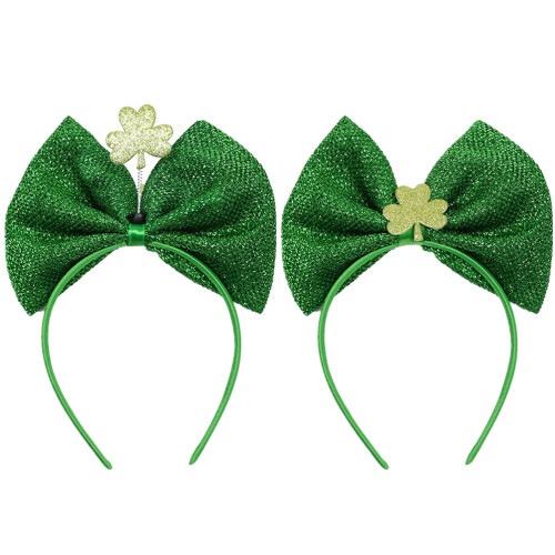 2St Saint Patricks Hårband I Grönt Tyg Clover Festlig