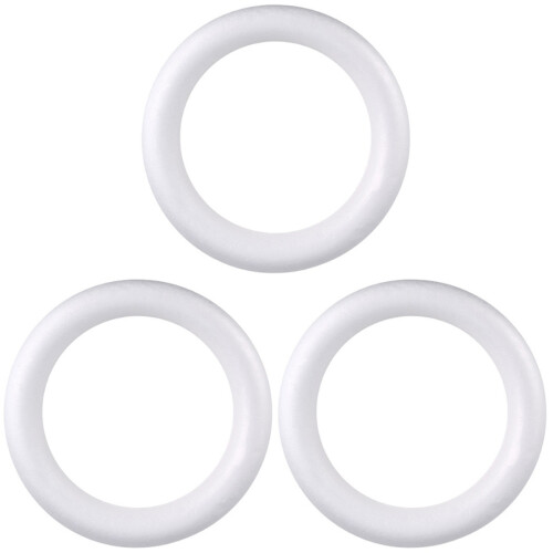 3St Polystyren Vita Pysselringar För Kransar Och Barnens DIY 2