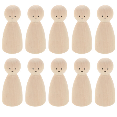 50St Blanka Träpegdockor För Målning DIY Hobby Beige 1