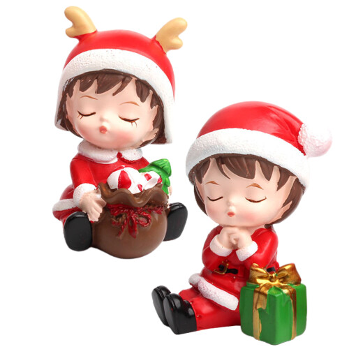 4Pcs Resin Cake Christmas Doll Decorations Assorted Decor 1