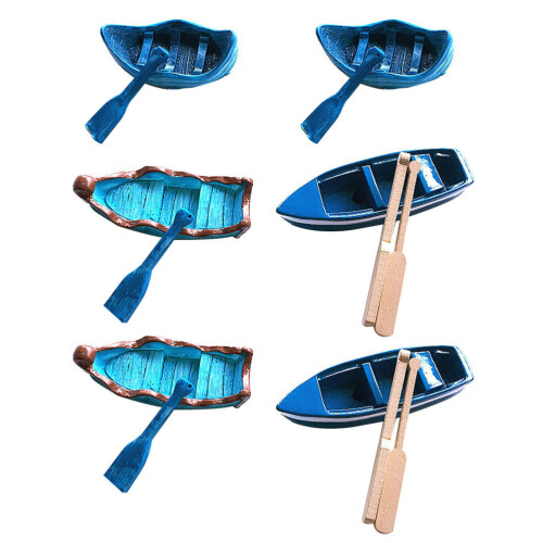 12Satser Realistisk Båtmodell I Resin, Mini Båt För 2