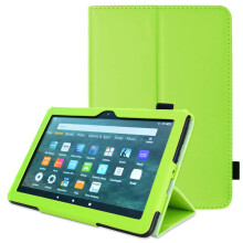 (Green) TECHGEAR Smart Case For Amazon Fire HD 8" / HD 8" Plus (2022 & 2020 / 10th & 12th Generation) PU Leather Folio Smart Stand Cover with Hand Strap