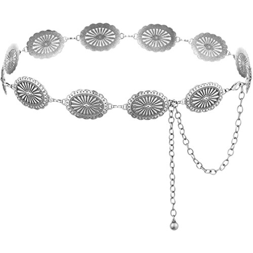 Silber Taillengürtel Metall Boho Für Damen