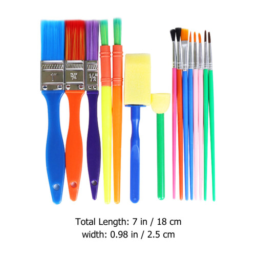 15 Stuks Diy Schilderborstels Voor Kinderen Schilderverf Borstel Set 1