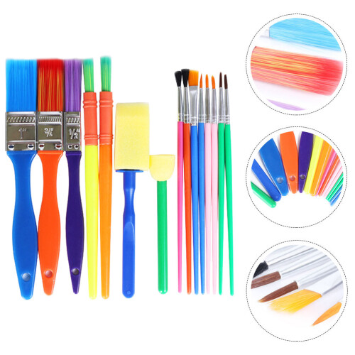 15 Stuks Diy Schilderborstels Voor Kinderen Schilderverf Borstel Set 2