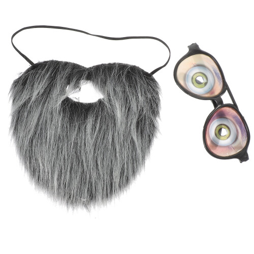 1 Set Kunstbaard Cosplay Valse Baard Met Bril 1
