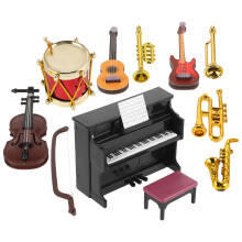 4Satser Dekorativa Plast Miniatyr Musikinstrument För DIY Och Minihus