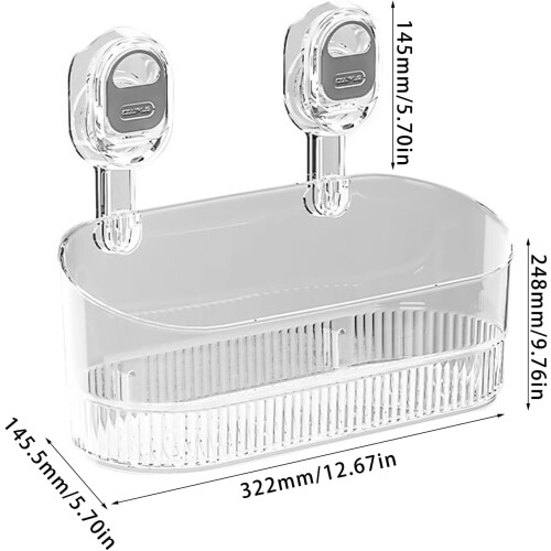 Suction Cup Storage Rack Plastic Material With Strong Suction For Bathroom Kitchen Bedroom Organizer 2