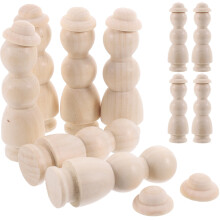 40 Stuks Onafgewerkte Peg Met Hoeden Voor Diy